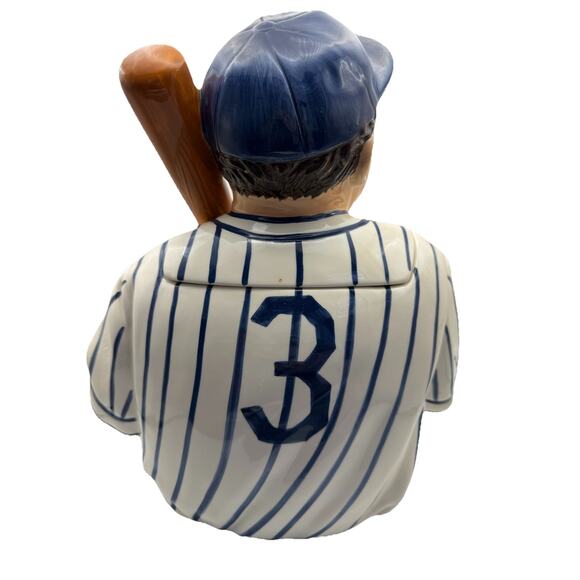 Vintage Babe Ruth Baseball Legend Hand Painted Cookie Jar By Clay Arts 1997 - Picture 5 of 12